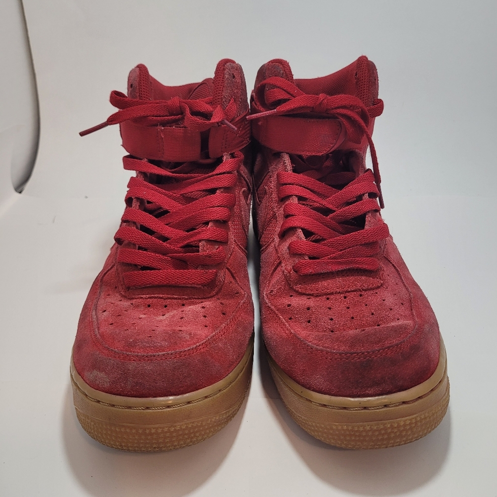 Red High-Top Sneakers with Gum Sole
